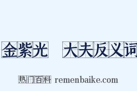 金紫光祿大夫反义词是什么意思的图片